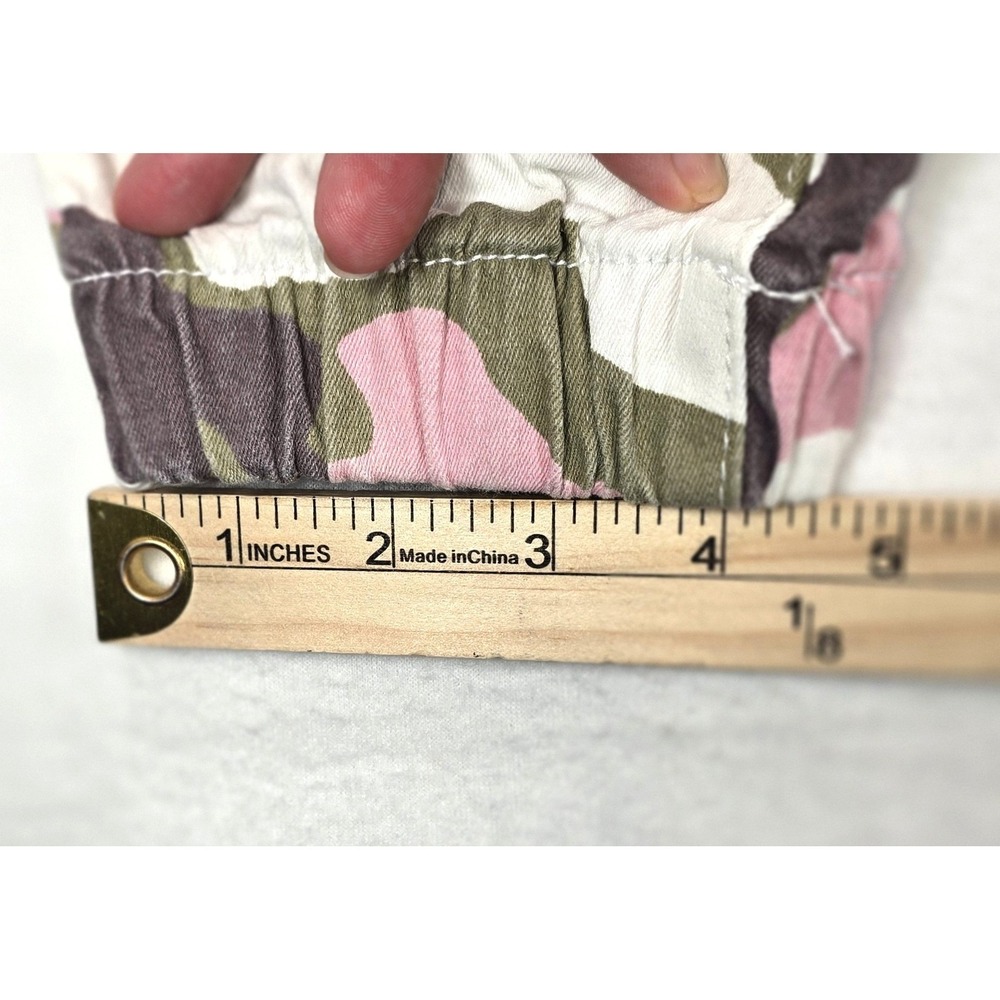 Kreamy Pink Olive Camo Jogger Pants Womens XL Elastic Waist Drawstring Utility - Picture 8 of 10